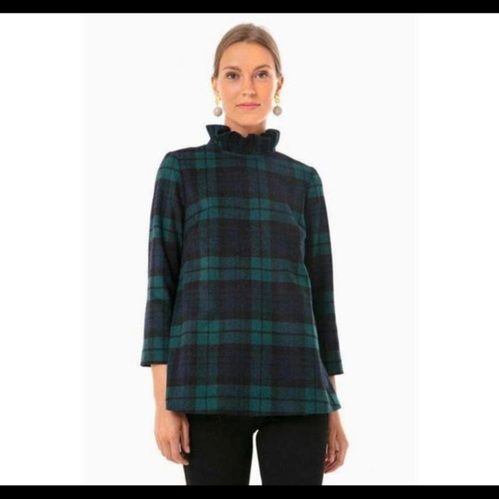 Tuckernuck black watch top with back tie detail